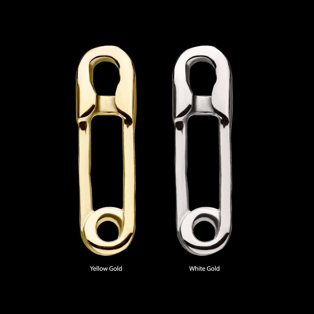14Kt Gold Threadless Safety Pin Top