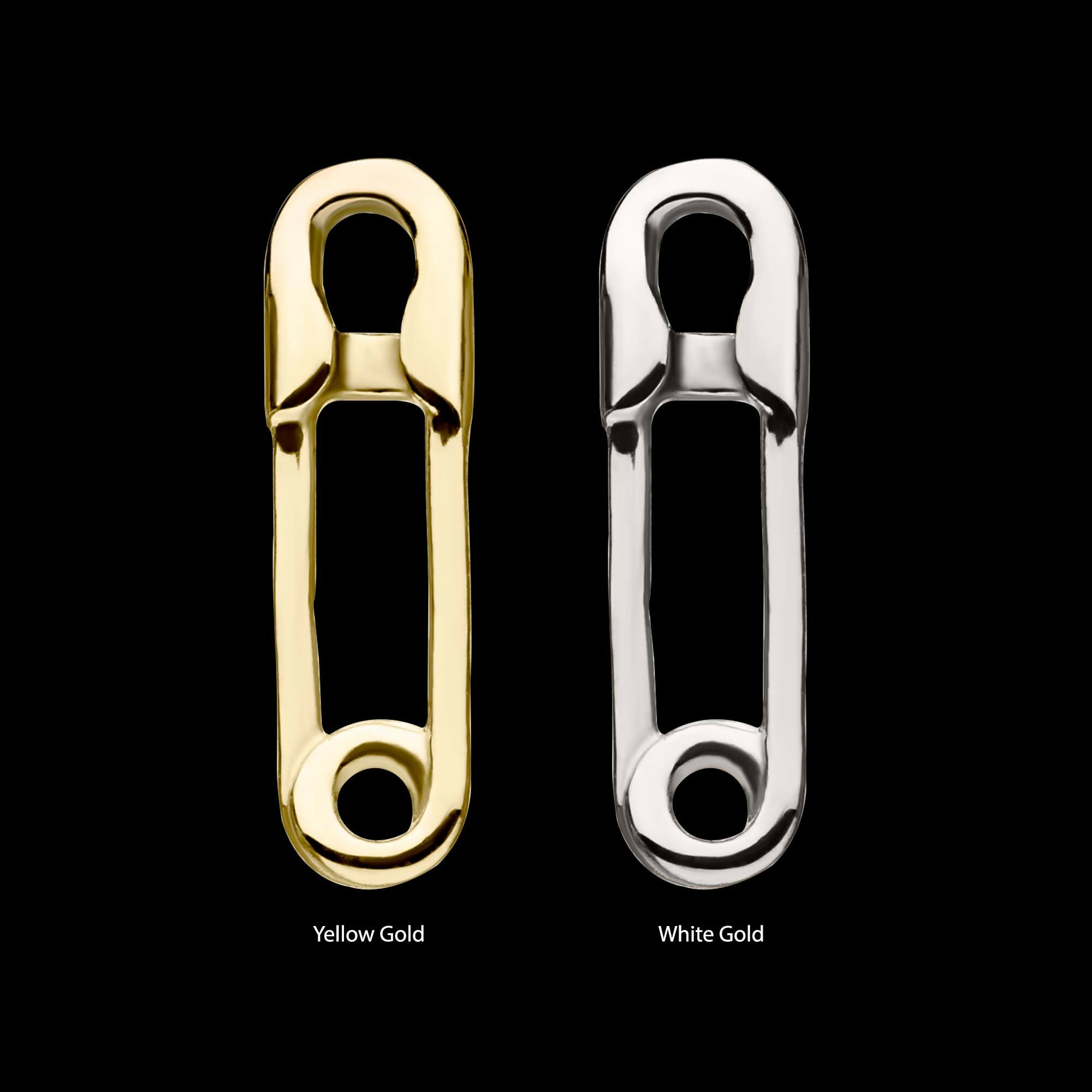 14Kt Gold Threadless Safety Pin Top