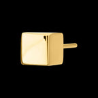 24Kt Gold PVD Titanium Threadless 3D Cube Top