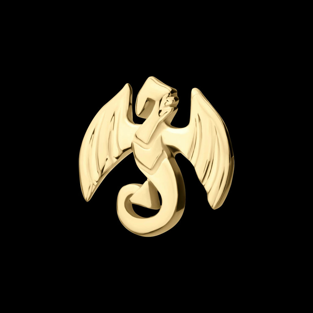 14Kt Yellow Gold Threadless Winged Dragon Top
