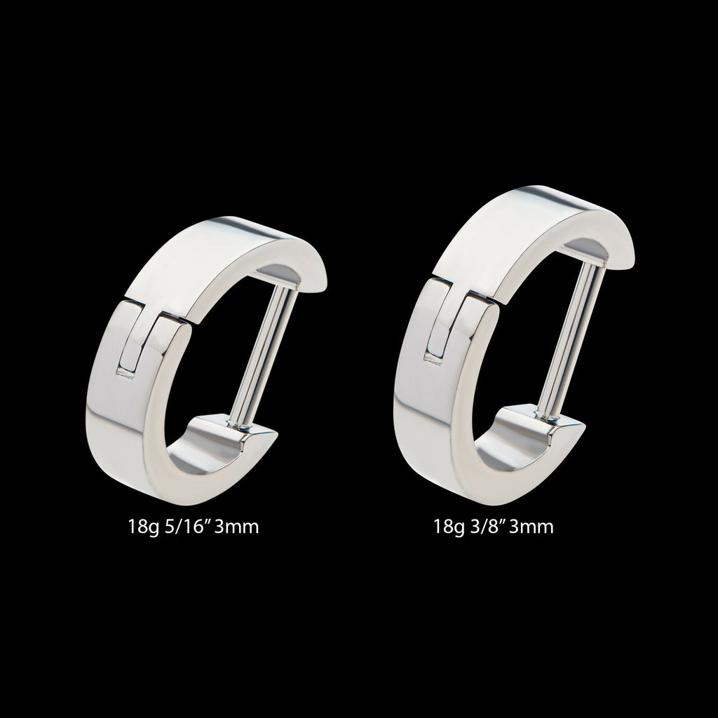 Design 3mm Thick Hinged Segment Clicker Hoop Earring / Nosering – Titanium