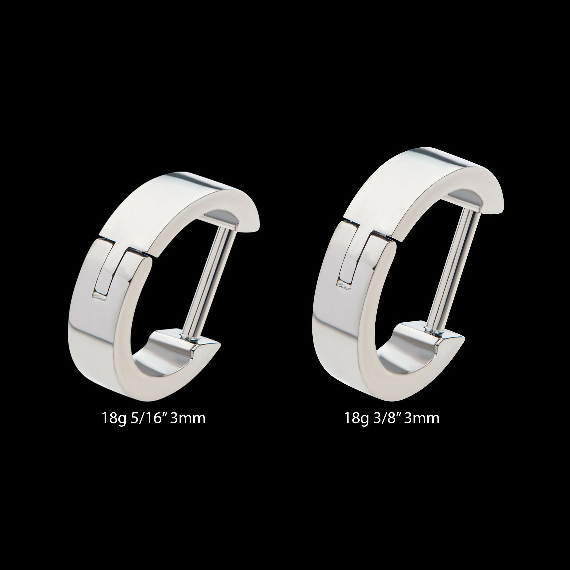 Design 3mm Thick Hinged Segment Clicker Hoop Earring / Nosering – Titanium