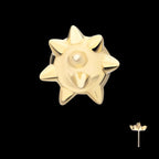 14Kt Yellow Gold Threadless Mace Ball Top