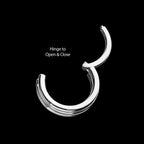 Triple Stack Design Side Facing Hinged Segment Clicker Hoop Earring / Nosering – Titanium