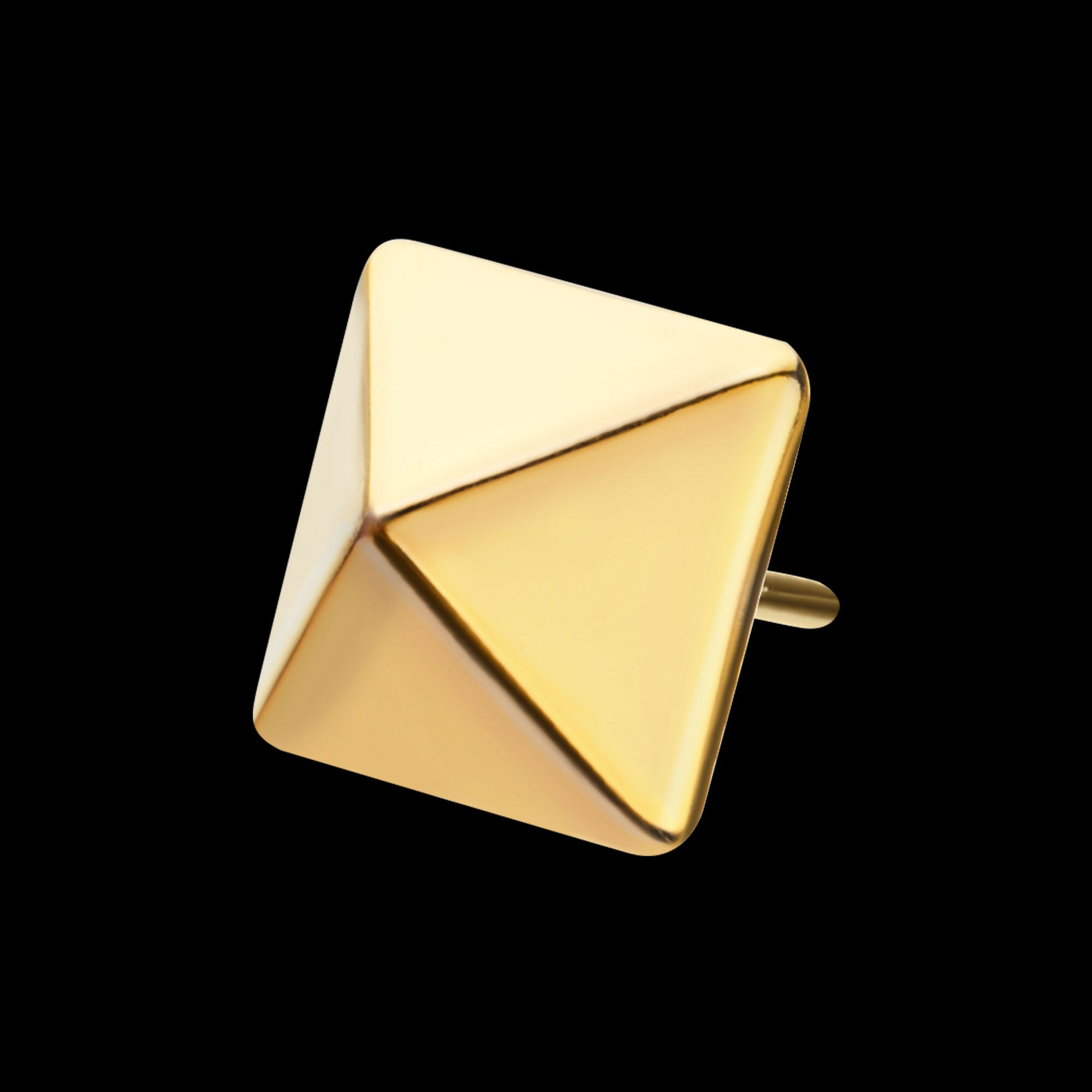 24Kt Gold PVD Titanium Threadless Pyramid Top