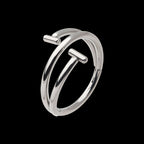 Double Ended Twist Side Facing Hinged Segment Clicker with T-Bar Hoop Earring / Nosering – Titanium
