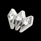 Titanium Threadless Kite Shape CZ 3-Cluster Top