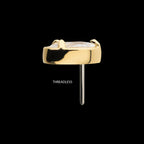 14Kt Gold Threadless with Prong Set Pear-Shaped CZ/Synthetic Opal/Stone Top