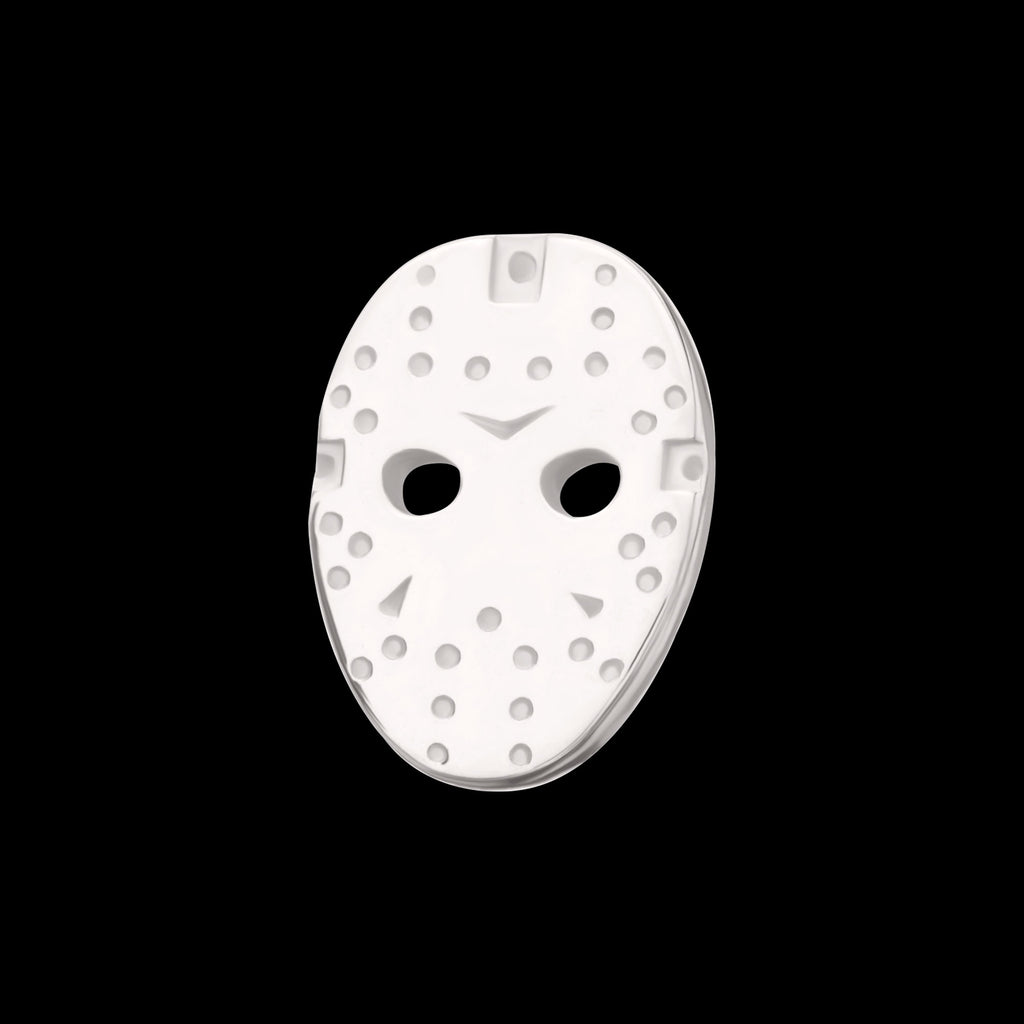 Friday The 13th Jason Mask Flatback Stud Earring / Nosering - 14Kt White Gold