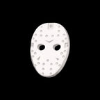 Friday The 13th Jason Mask Flatback Stud Earring / Nosering - 14Kt White Gold