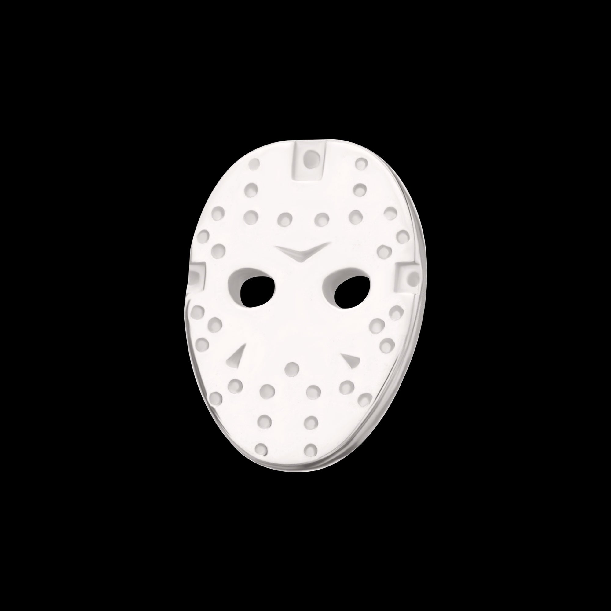 Friday The 13th Jason Mask Flatback Stud Earring / Nosering - 14Kt White Gold