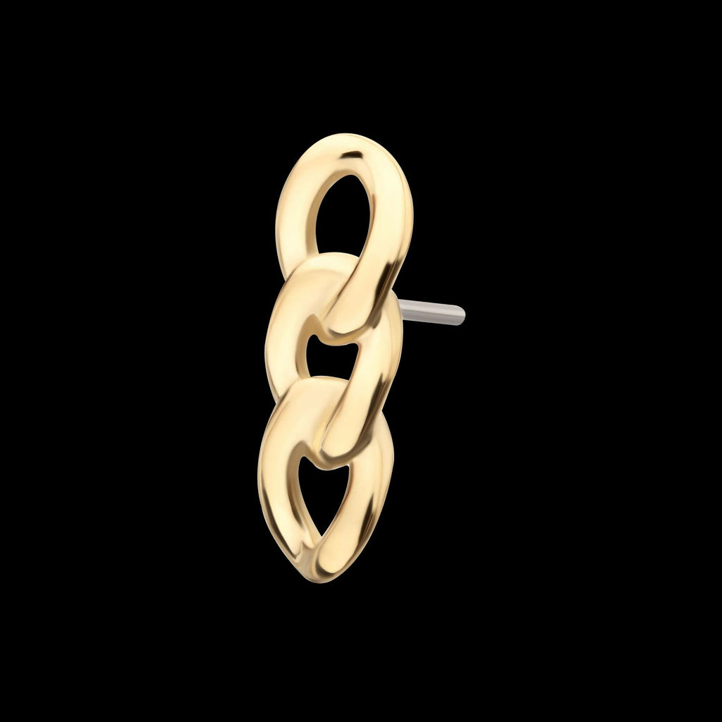 14Kt Yellow Gold Threadless 3-Link Chain Top