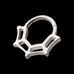 Spiderweb Front Facing Hinged Segment Clicker Hoop Earring / Nosering – Titanium