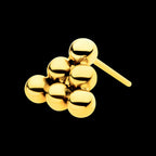 24Kt Gold PVD Titanium Threadless 6 Beads Pyramid Shape Top