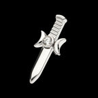 Titanium Threadless with Bezel Set 2mm CZ/Opal Triple Moon Phase Dagger Top