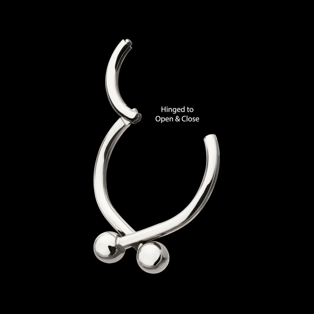 Twister Ball Hinged Segment Hoop Clicker Earring / Nosering – Titanium