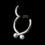 Twister Ball Hinged Segment Hoop Clicker Earring / Nosering – Titanium