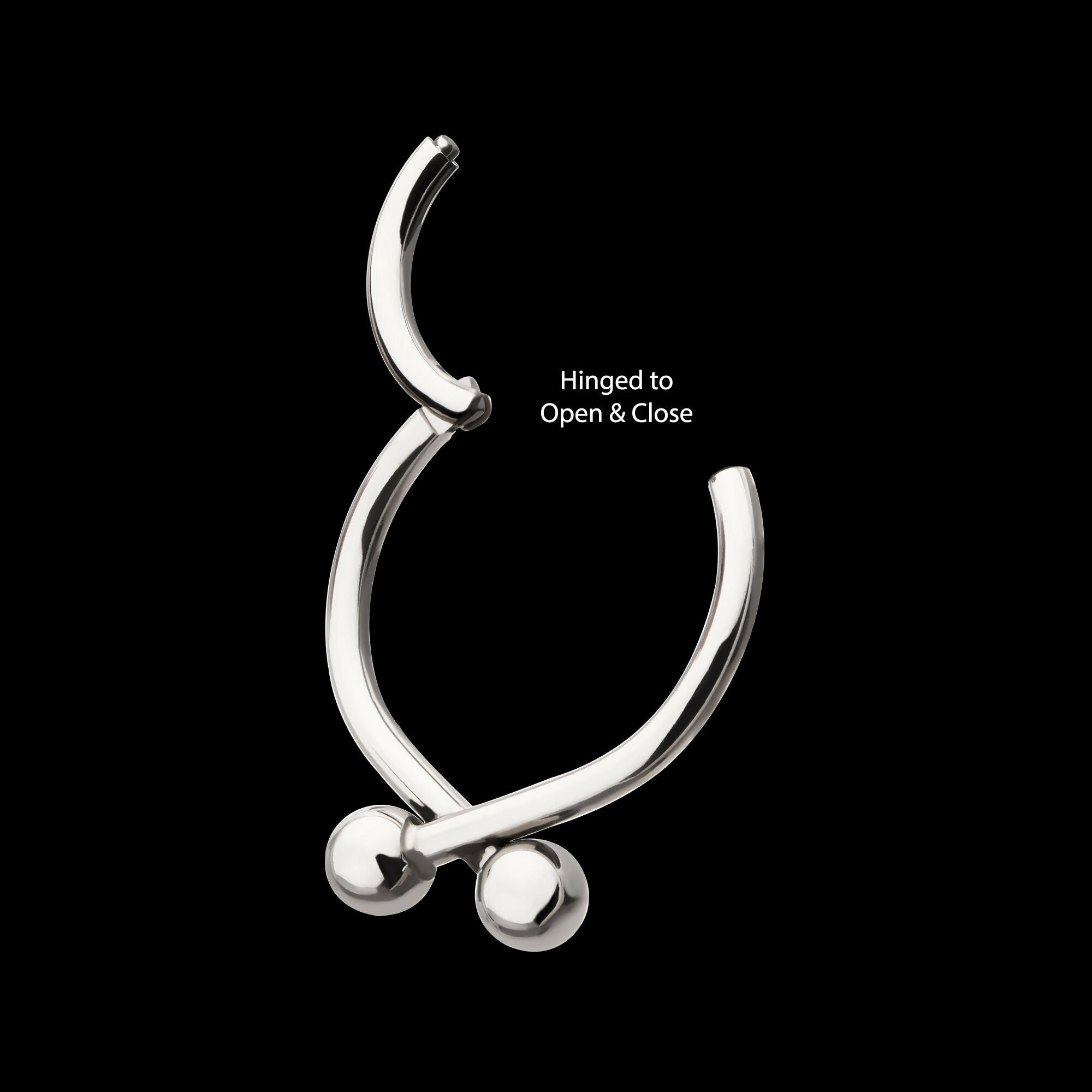 Twister Ball Hinged Segment Hoop Clicker Earring / Nosering – Titanium