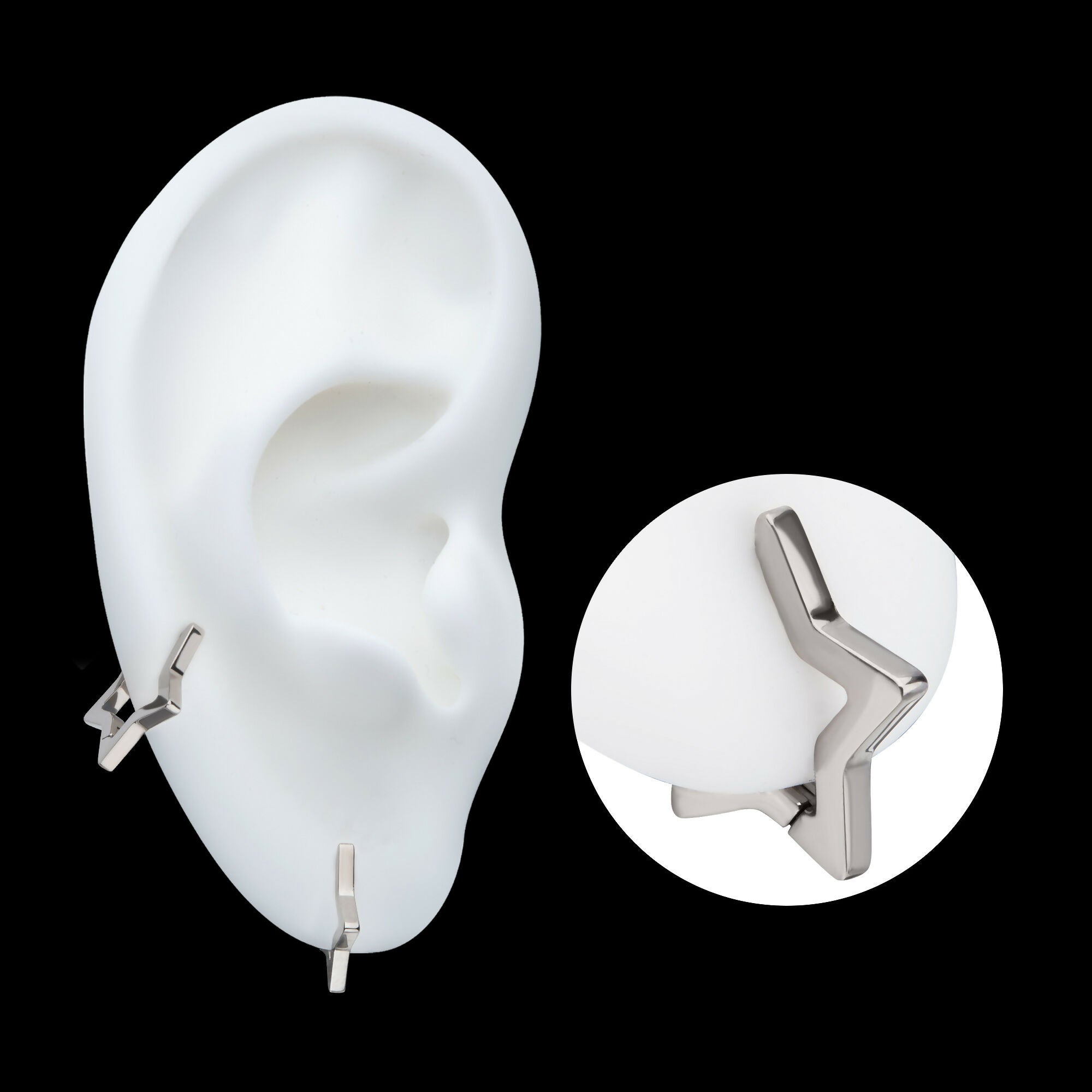 Star Hinged Segment Clicker Hoop Earring / Nosering – Titanium