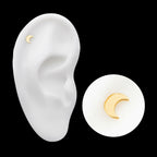 24Kt Gold PVD Titanium Threadless Crescent Moon Top with 2.2mm Crest