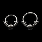 Trio Beaded Cluster Front Facing Hinged Segment Clicker Hoop Earring / Nosering – Titanium