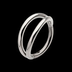Double Hoop Side Facing Hinged Segment Clicker Earring / Nosering – Titanium