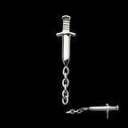 Titanium Threadless Dagger Top with Dangle 8mm Chain
