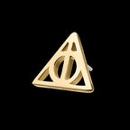 Harry Potter Deathly Hallows Flatback Stud Earring / Nosering - 14Kt Gold