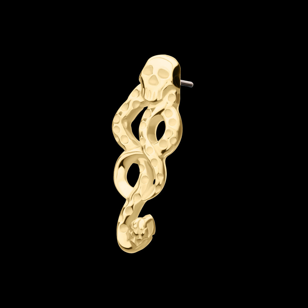 Harry Potter Dark Mark Symbol Flatback Stud Earring / Nosering - 14Kt Gold