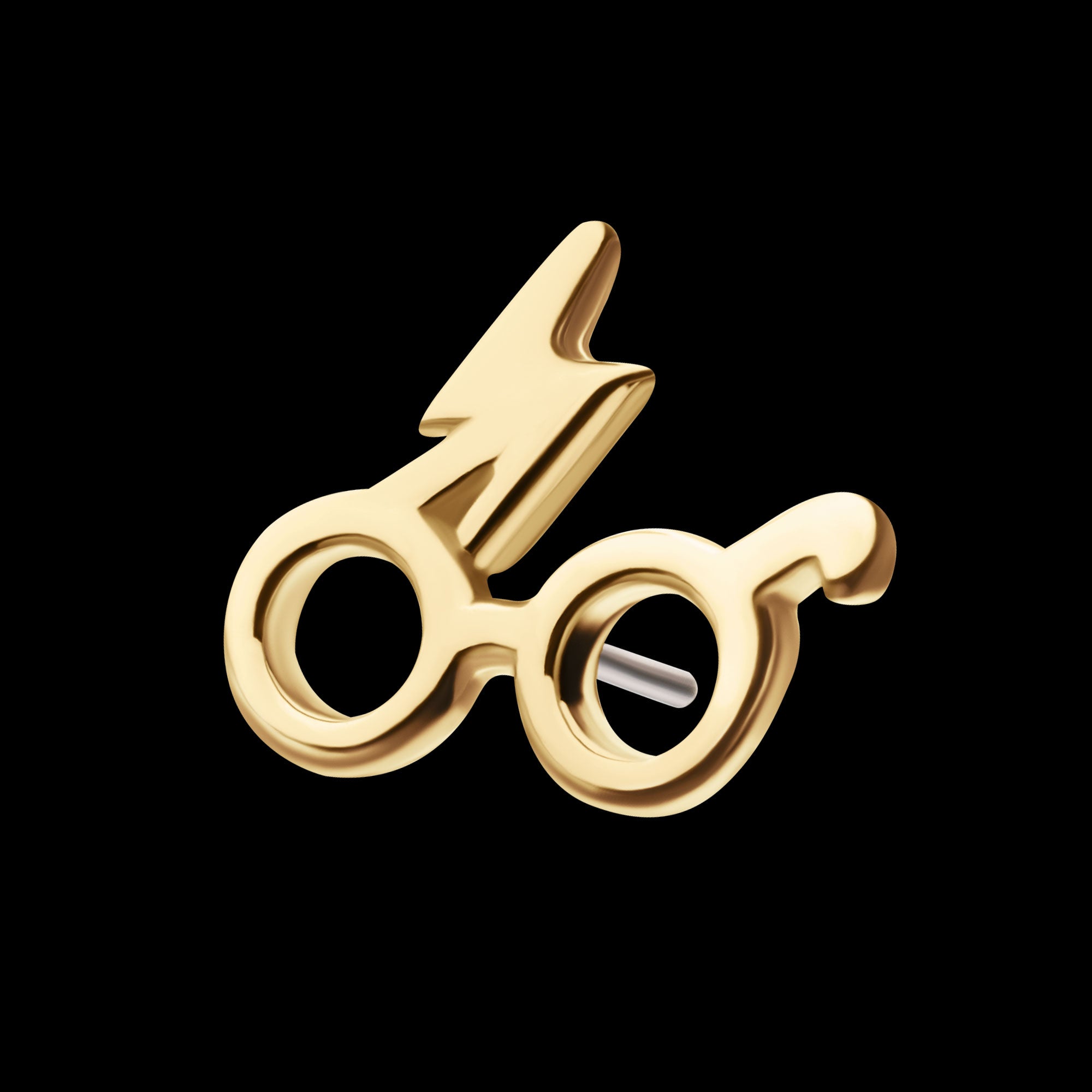 14Kt Harry Potter Eyeglasses Flatback Stud Earring / Nosering