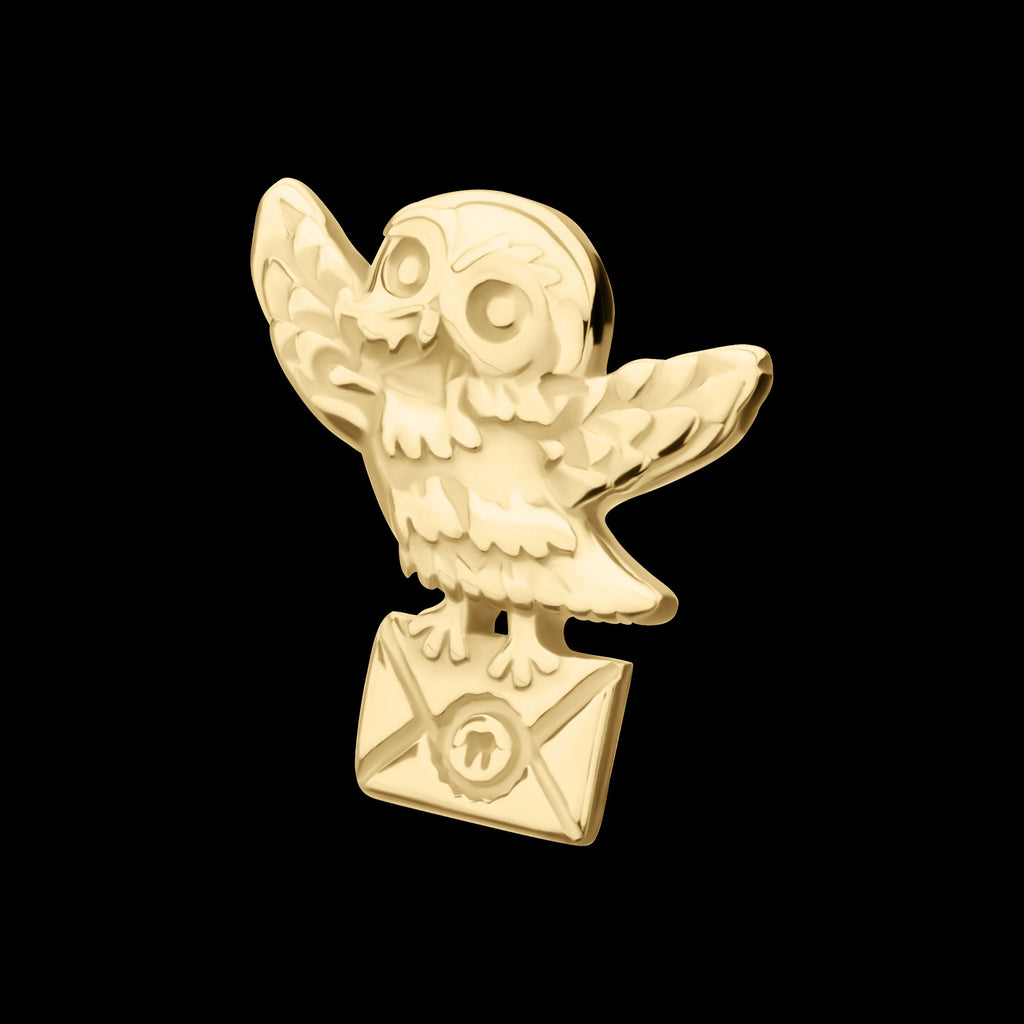 Harry Potter Hedwig Flatback Stud Earring / Nosering - 14Kt Gold