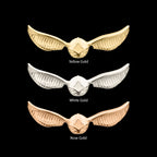 Harry Potter Golden Snitch Flatback Stud Earring / Nosering - 14Kt Gold