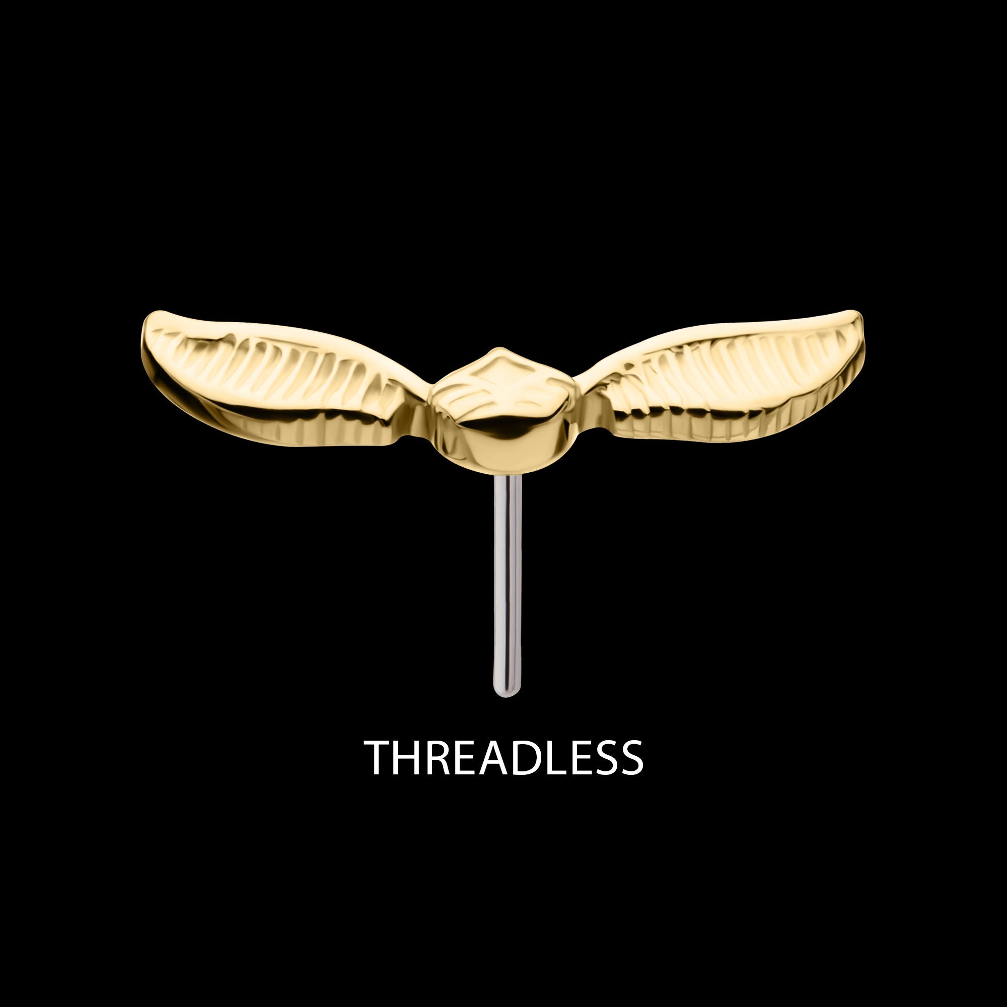 Harry Potter Golden Snitch Flatback Stud Earring / Nosering - 14Kt Gold