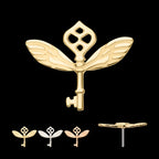 Harry Potter Winged Key Flatback Stud Earring / Nosering - 14Kt Gold