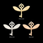 Harry Potter Winged Key Flatback Stud Earring / Nosering - 14Kt Gold