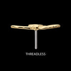 Harry Potter Winged Key Flatback Stud Earring / Nosering - 14Kt Gold