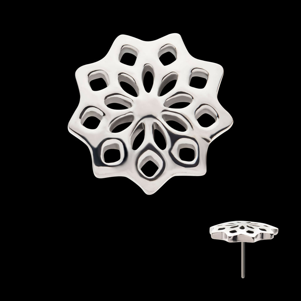 Titanium Threadless Mandala Flower Top