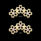14Kt Yellow Gold Threadless Triple Cut Out Cherry Blossom Flower Top with Prong Set Gem