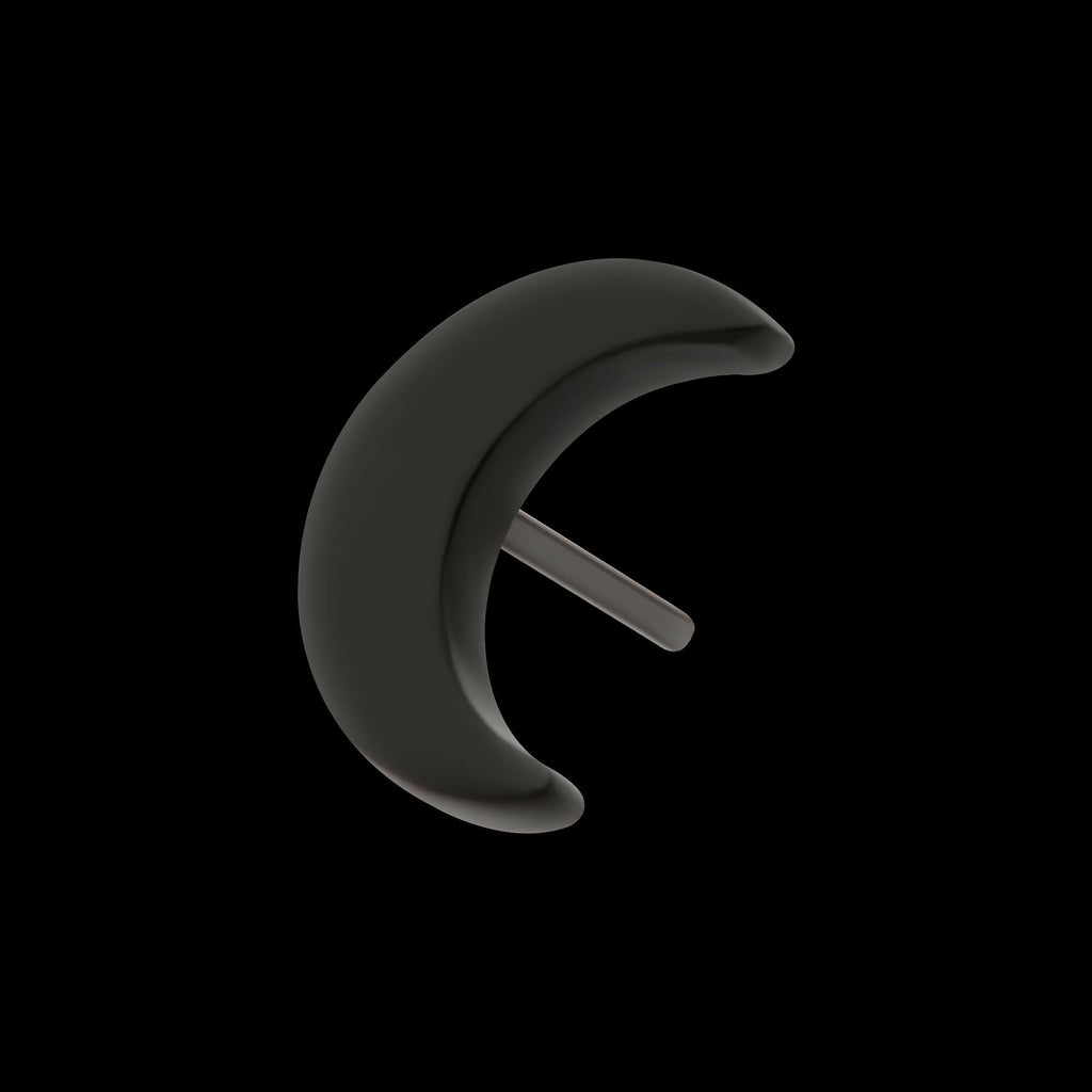 Black PVD Titanium Threadless Crescent Moon Top with 1.6mm Crest