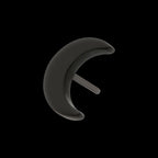 Black PVD Titanium Threadless Crescent Moon Top with 1.6mm Crest