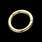 Basic Hinged Segment Clicker Hoop Earring / Nosering – 14Kt Yellow Gold