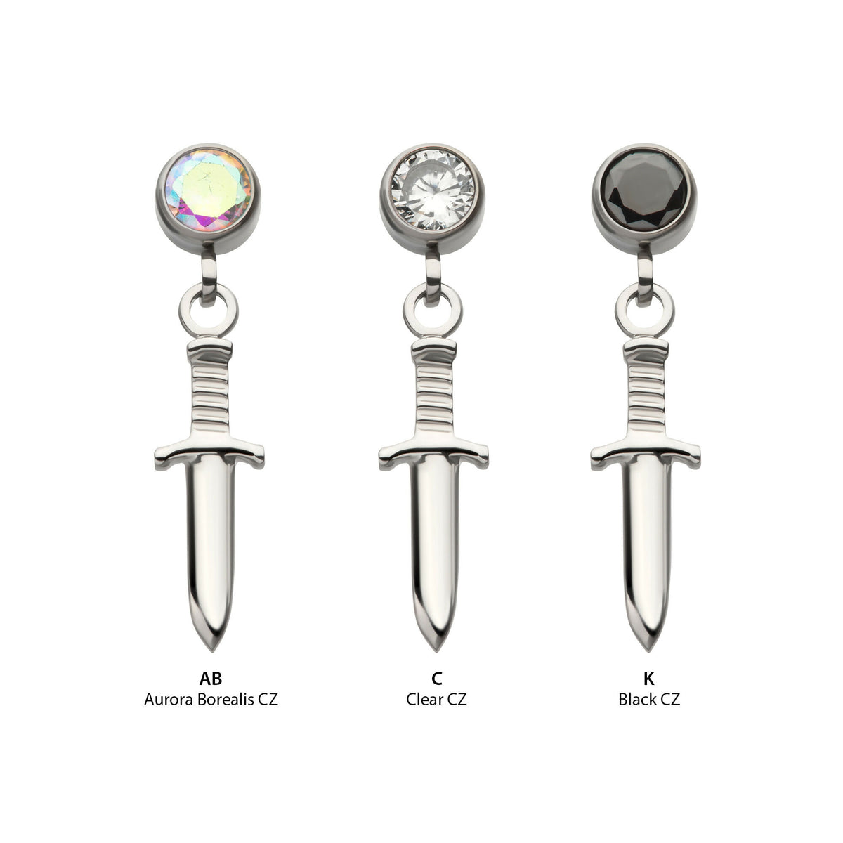 Titanium Threadless Bezel Gem Top with Marquise Dangle Jewelry | Live ...