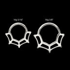 Spiderweb Front Facing Hinged Segment Clicker Hoop Earring / Nosering – Titanium