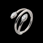 Double Ended Twist Side Facing Hinged Segment Clicker with Marquise CZ Hoop Earring / Nosering – Titanium
