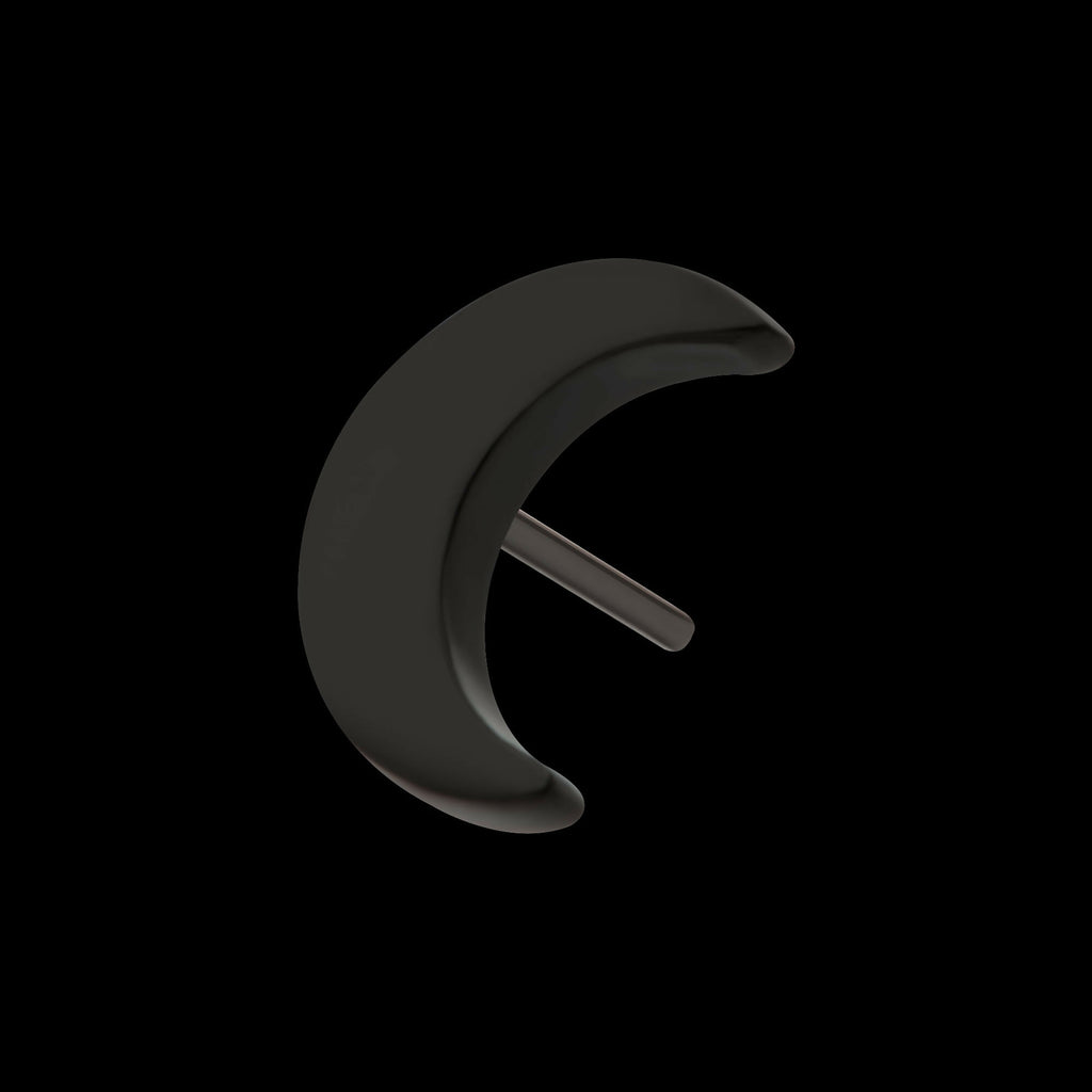 Black PVD Titanium Threadless Crescent Moon Top with 1.6mm Crest
