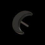 Black PVD Titanium Threadless Crescent Moon Top with 1.6mm Crest