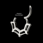 Spiderweb Front Facing Hinged Segment Clicker Hoop Earring / Nosering – Titanium