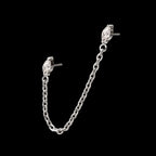 Titanium Threadless Double Prong Set Marquise Gem Top with Rolo Chain Dangle