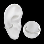 3 Row Pave Set 0.8mm Round Gem Hinged Segment Clicker Hoop Earring / Nosering – Titanium