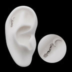 Titanium Threadless Crescent Moon Top with Dangle Star